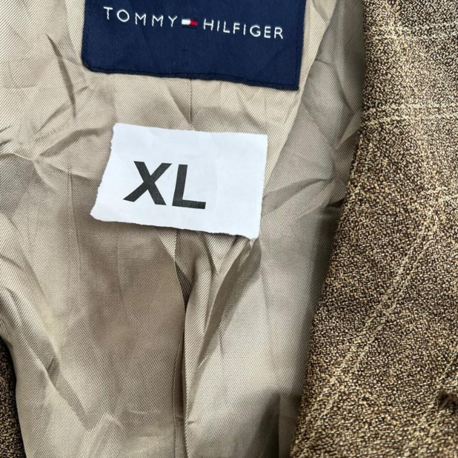 Tommy Hilfiger Check Blazer – Καφέ – XL / Pre-Owned