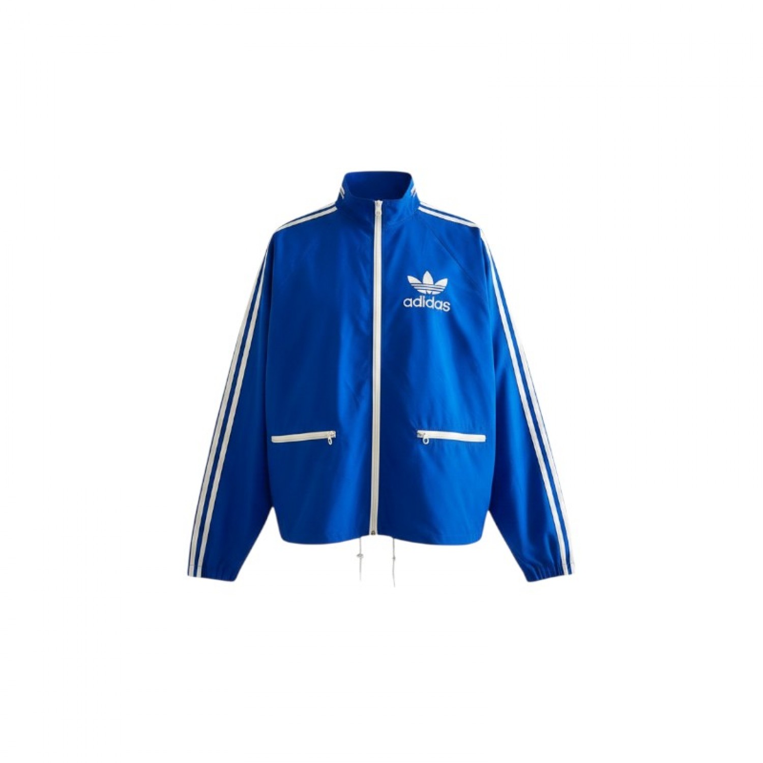 Adidas Originals Μπλε Αντιανεμικό με Trefoil και Λευκές Ρίγες – Μέγεθος XL / Pre-Owned