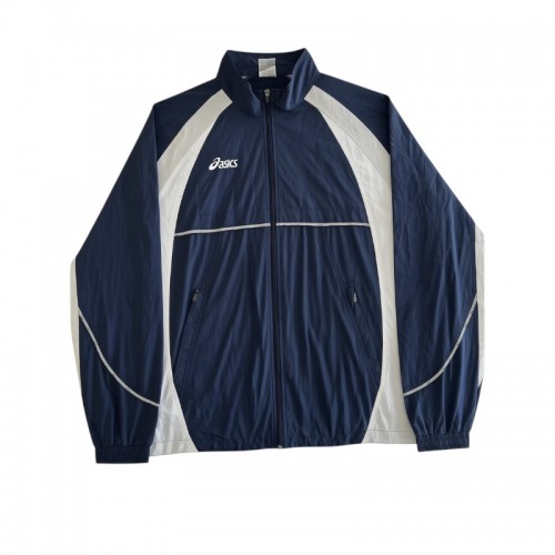 ASICS Team Αντιανεμικό Μπουφάν Μπλε/Λευκό με Πίσω Τύπωμα – Μέγεθος XXL / Pre-Owned