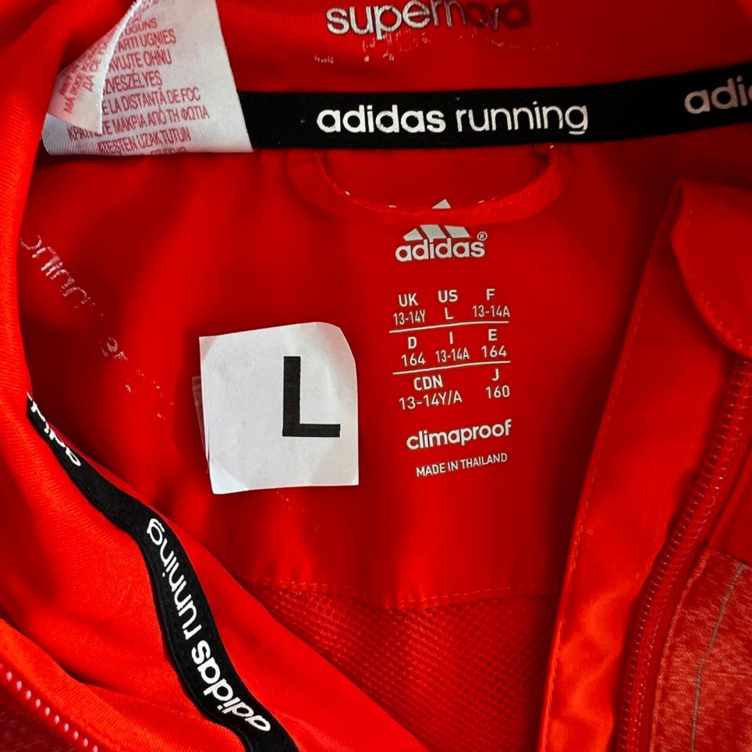 Adidas Supernova Climaproof Κόκκινο Running Jacket – Παιδικό L / 164 cm / Pre-Owned