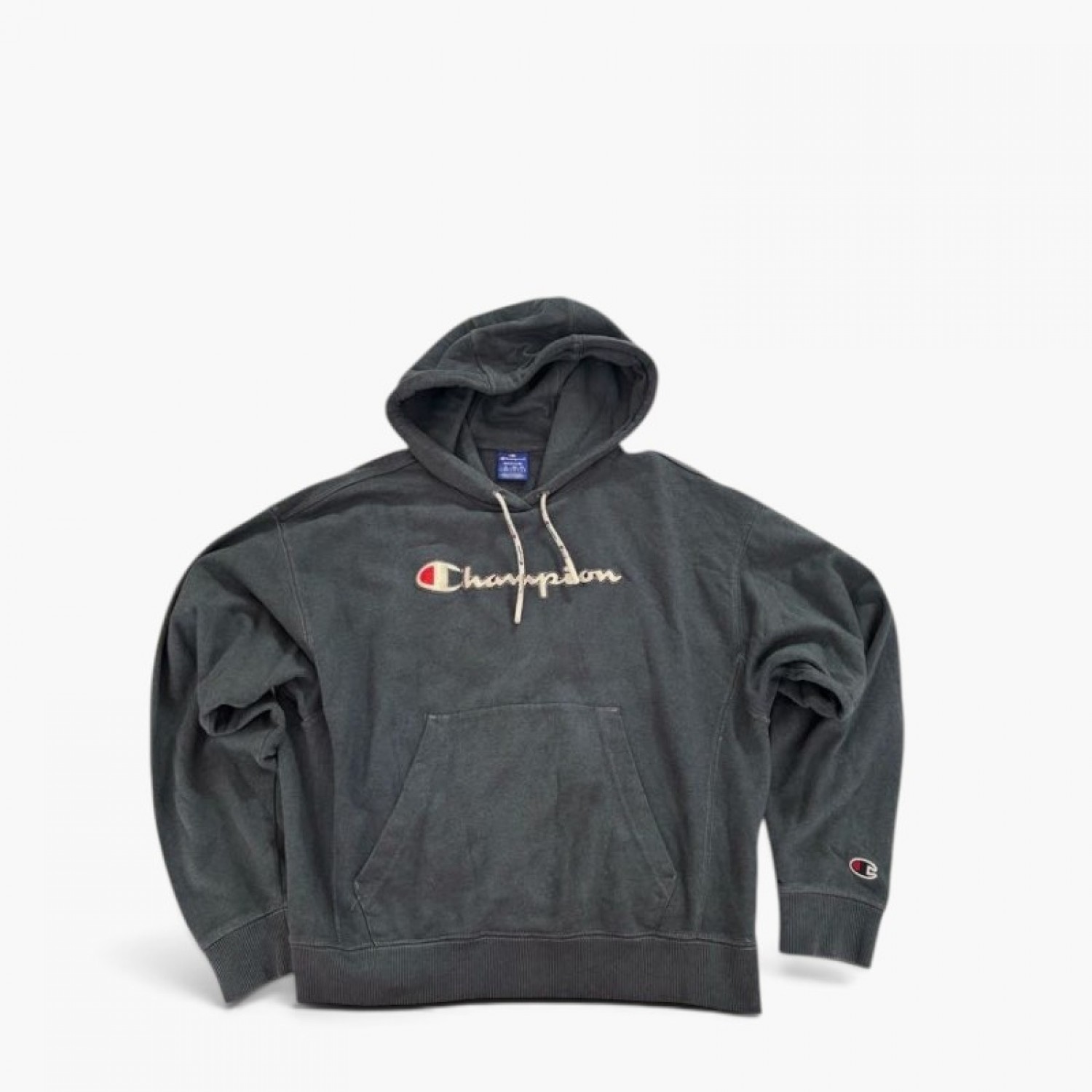 Champion Hoodie Σκούρο Γκρι με Κεντημένο Logo – Μέγεθος M / Pre-Owned