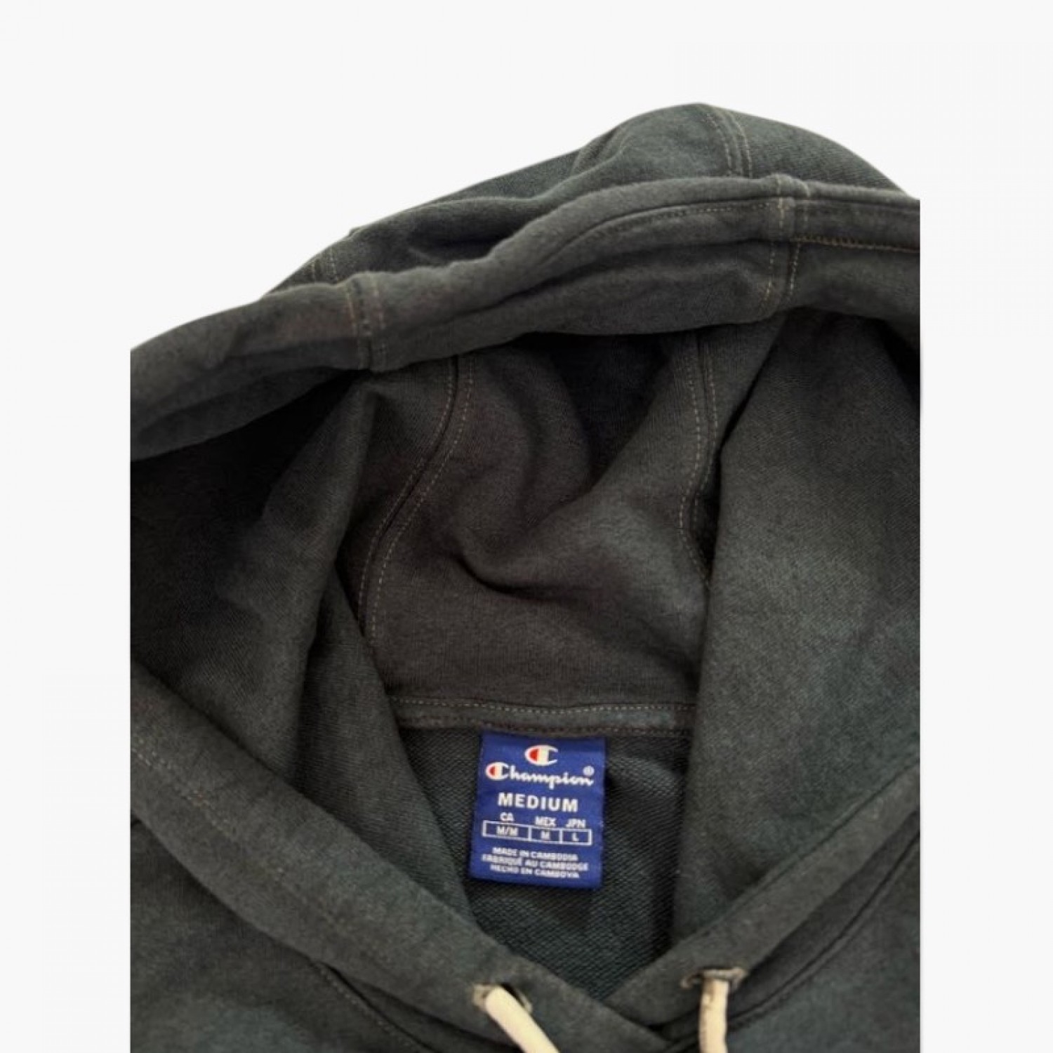 Champion Hoodie Σκούρο Γκρι με Κεντημένο Logo – Μέγεθος M / Pre-Owned