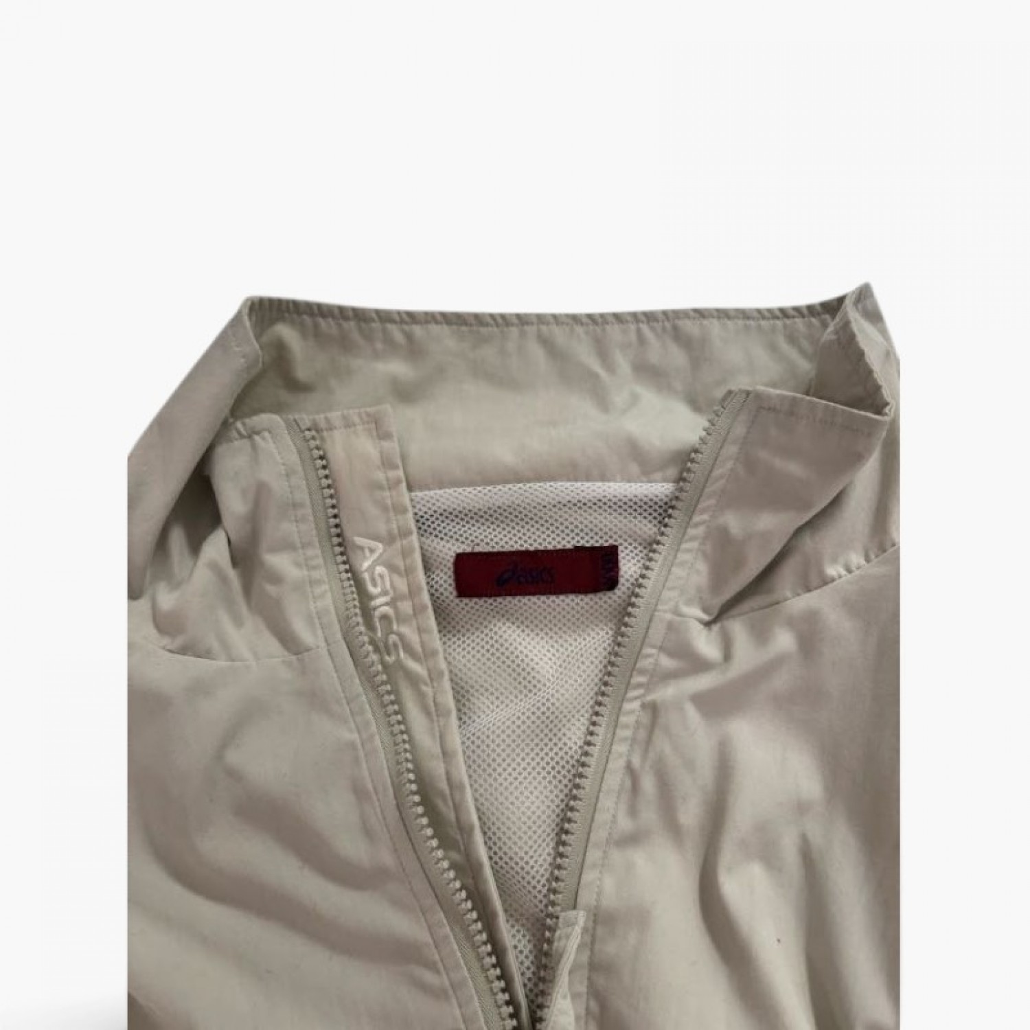 Asics Ελαφριά Full Zip Ζακέτα Εκρού/Μπεζ / Pre-Owned