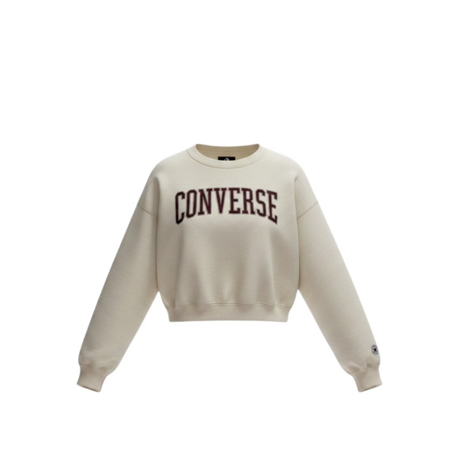 Converse Γυναικείο Cropped Sweatshirt Εκρού με Logo – Μέγεθος M / Pre-Owned