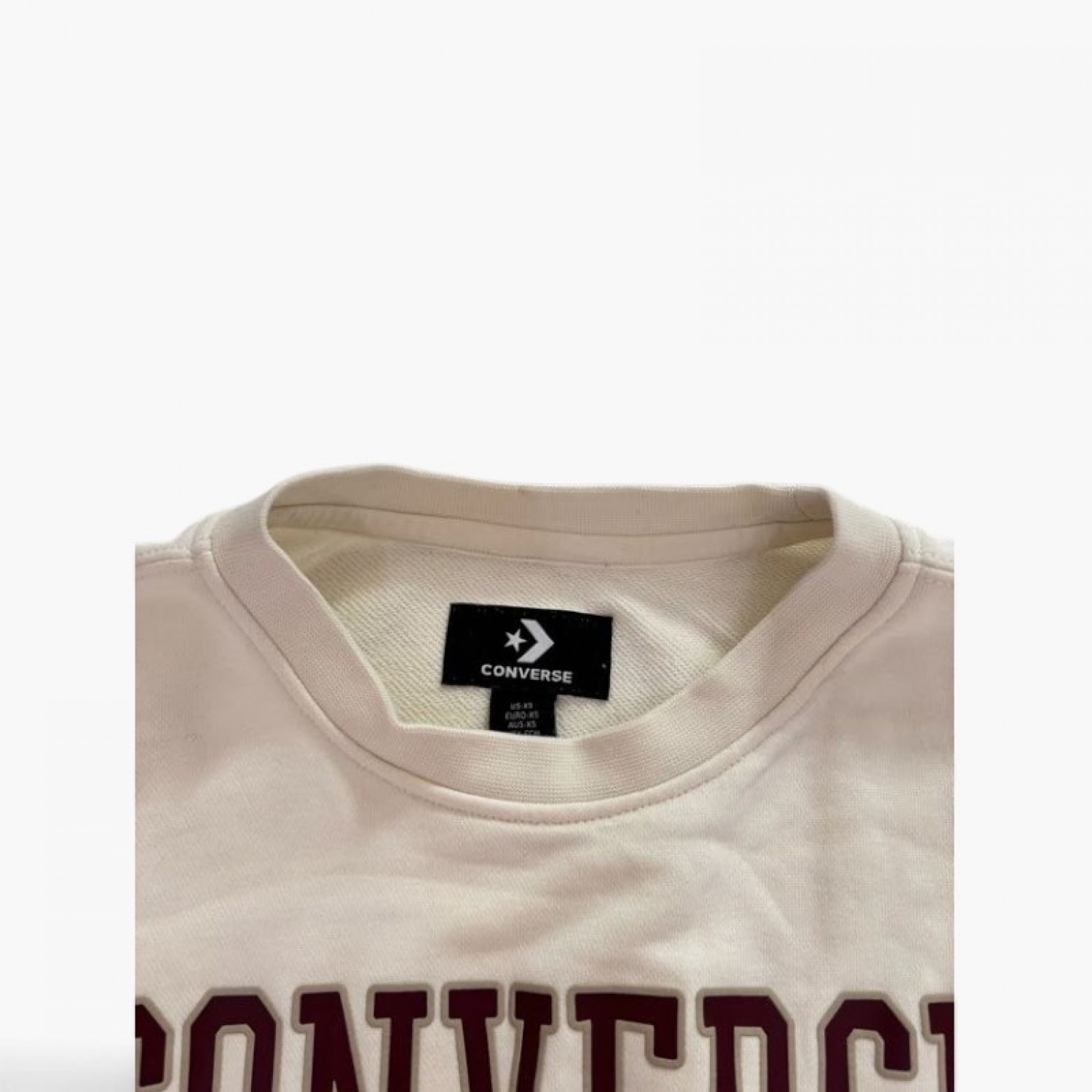 Converse Γυναικείο Cropped Sweatshirt Εκρού με Logo – Μέγεθος M / Pre-Owned