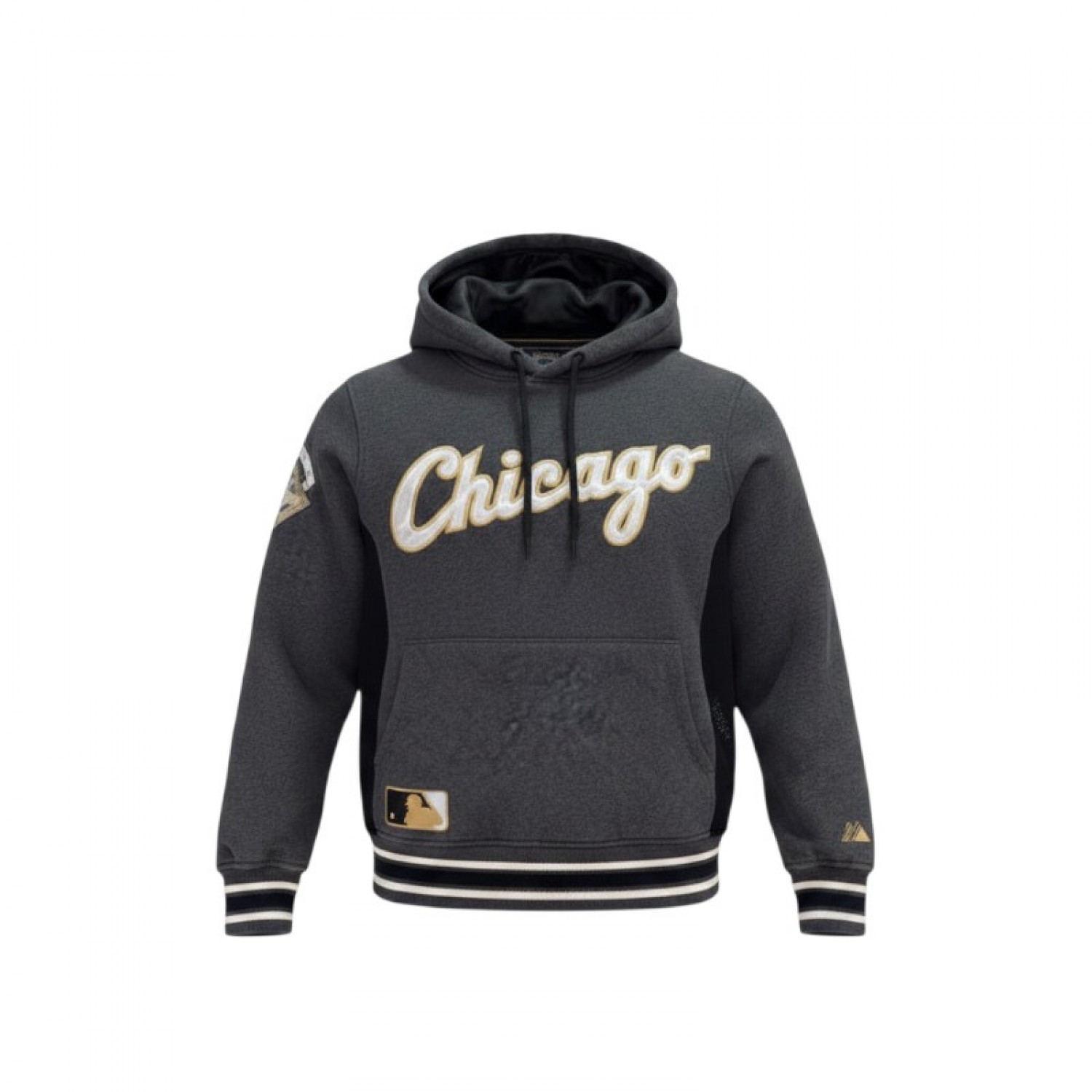 Majestic Chicago Hoodie Σκούρο Γκρι με Patches  / Pre-Owned