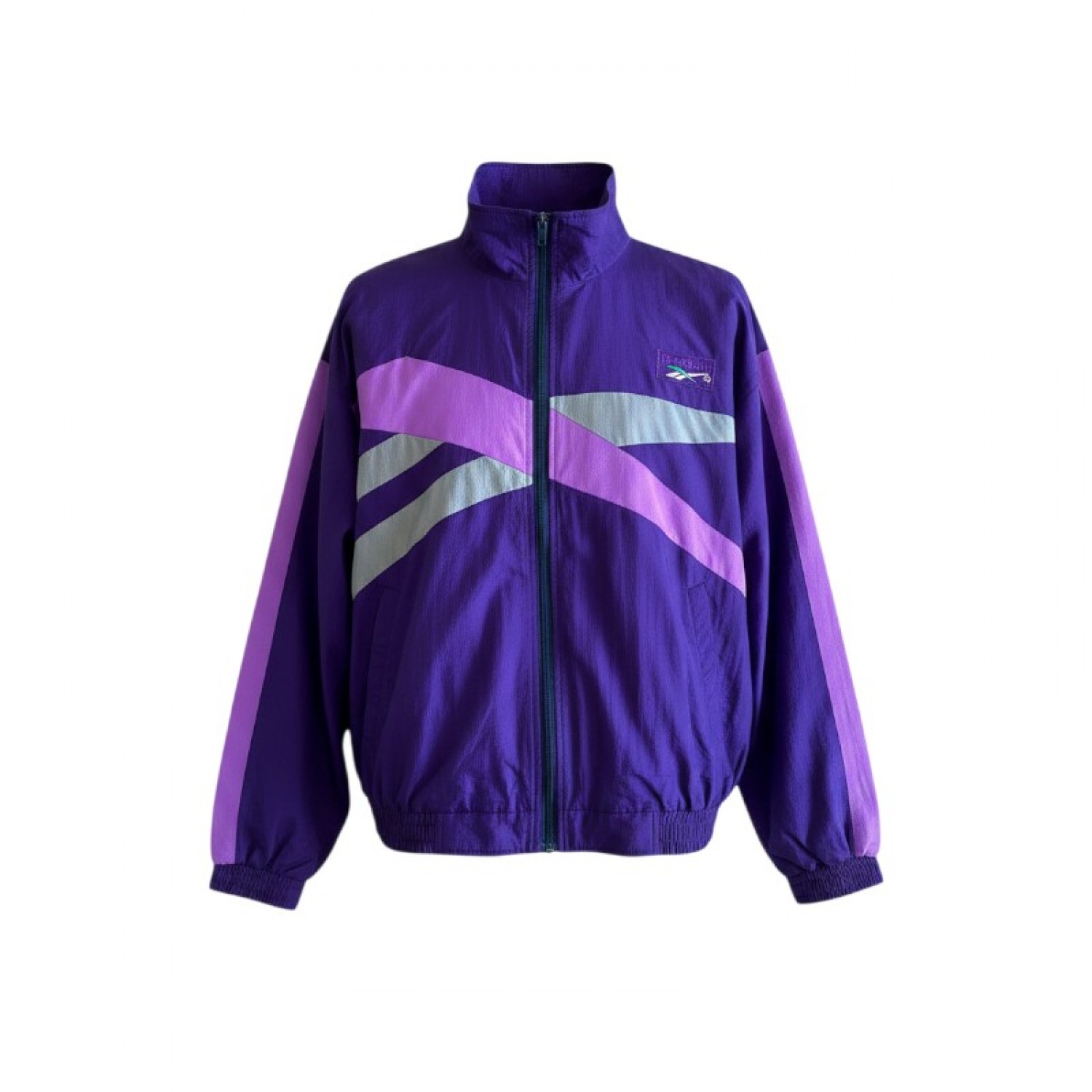 Reebok Ρετρό Αντιανεμικό Μωβ/Ροζ/Γκρι Colorblock – Μέγεθος XL / Pre-Owned