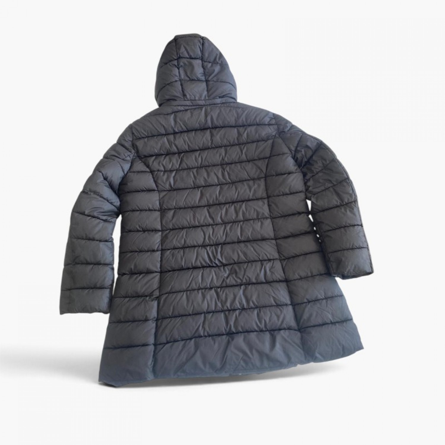 Moncler Μακρύ Καπιτονέ Puffer Μπουφάν με Κουκούλα Ανθρακί – Μέγεθος 56/XXL / Pre-Owned