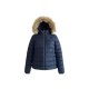 Tommy Jeans Μπλε Puffer Jacket με Γούνινη Κουκούλα – XL / Pre-Owned