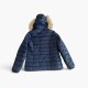 Tommy Jeans Μπλε Puffer Jacket με Γούνινη Κουκούλα – XL / Pre-Owned