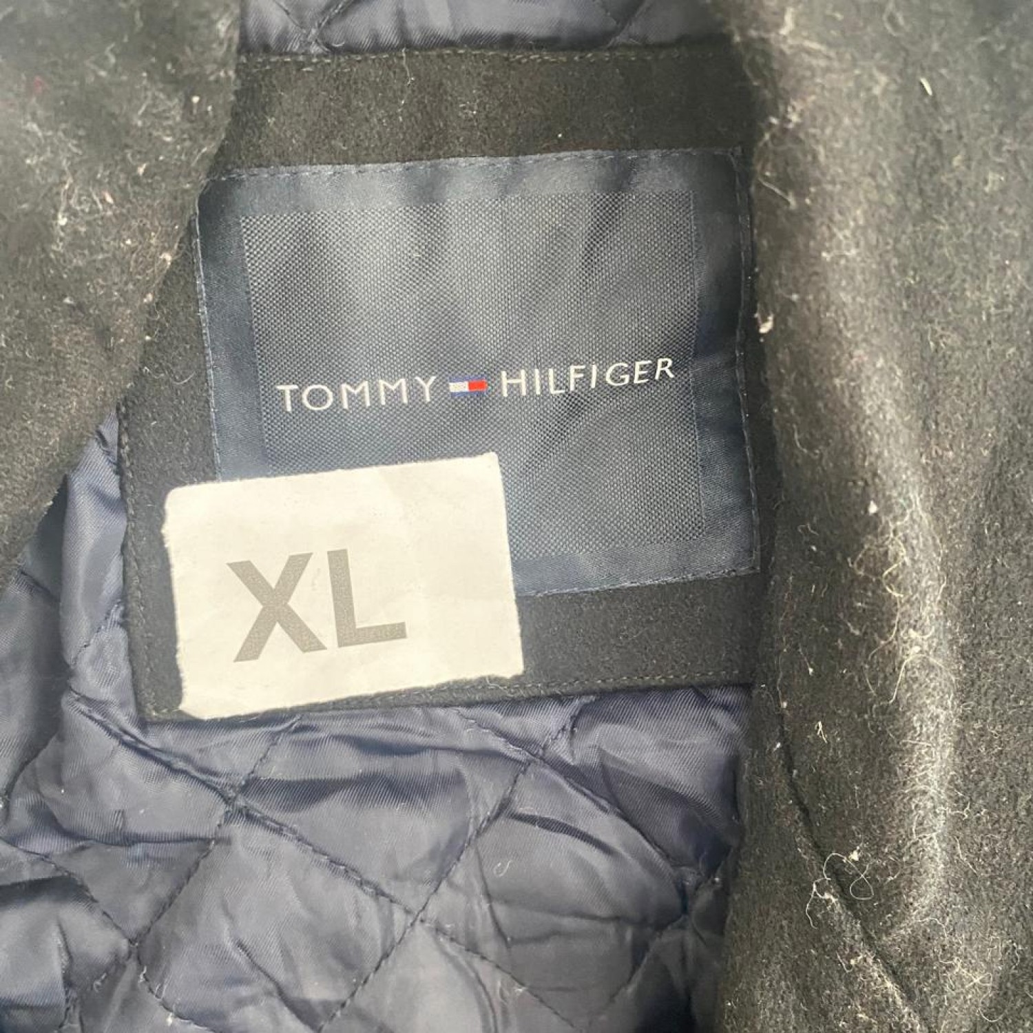 Tommy Hilfiger Μαύρο Μάλλινο Παλτό με Ψηλό Γιακά – Μέγεθος XL / Pre-Owned