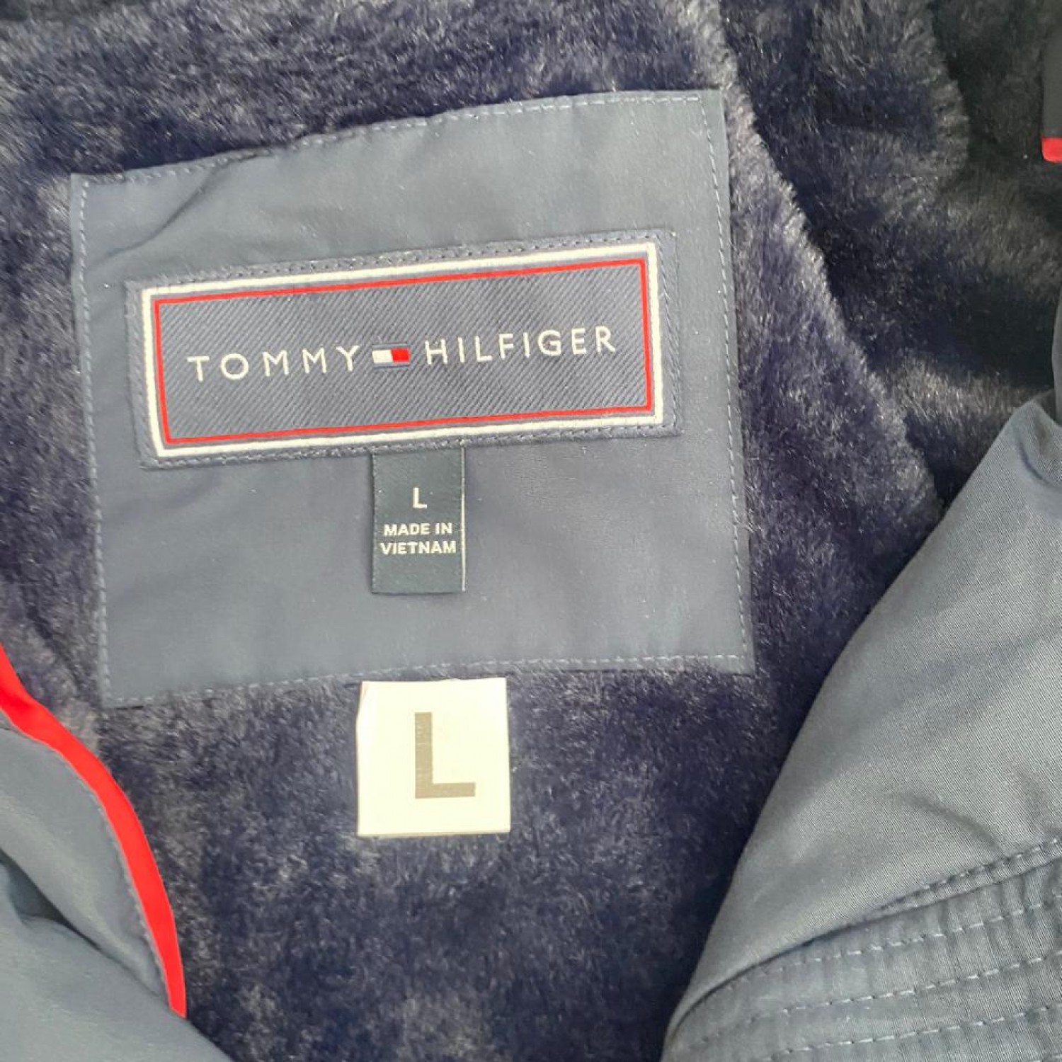 Tommy Hilfiger Μπλε Parka με Κουκούλα και Fleece Επένδυση – L / Pre-Owned
