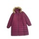 Hilfiger Denim Μακρύ Puffer Μπουφάν Μπορντό με Γούνινη Κουκούλα – XL / Pre-Owned