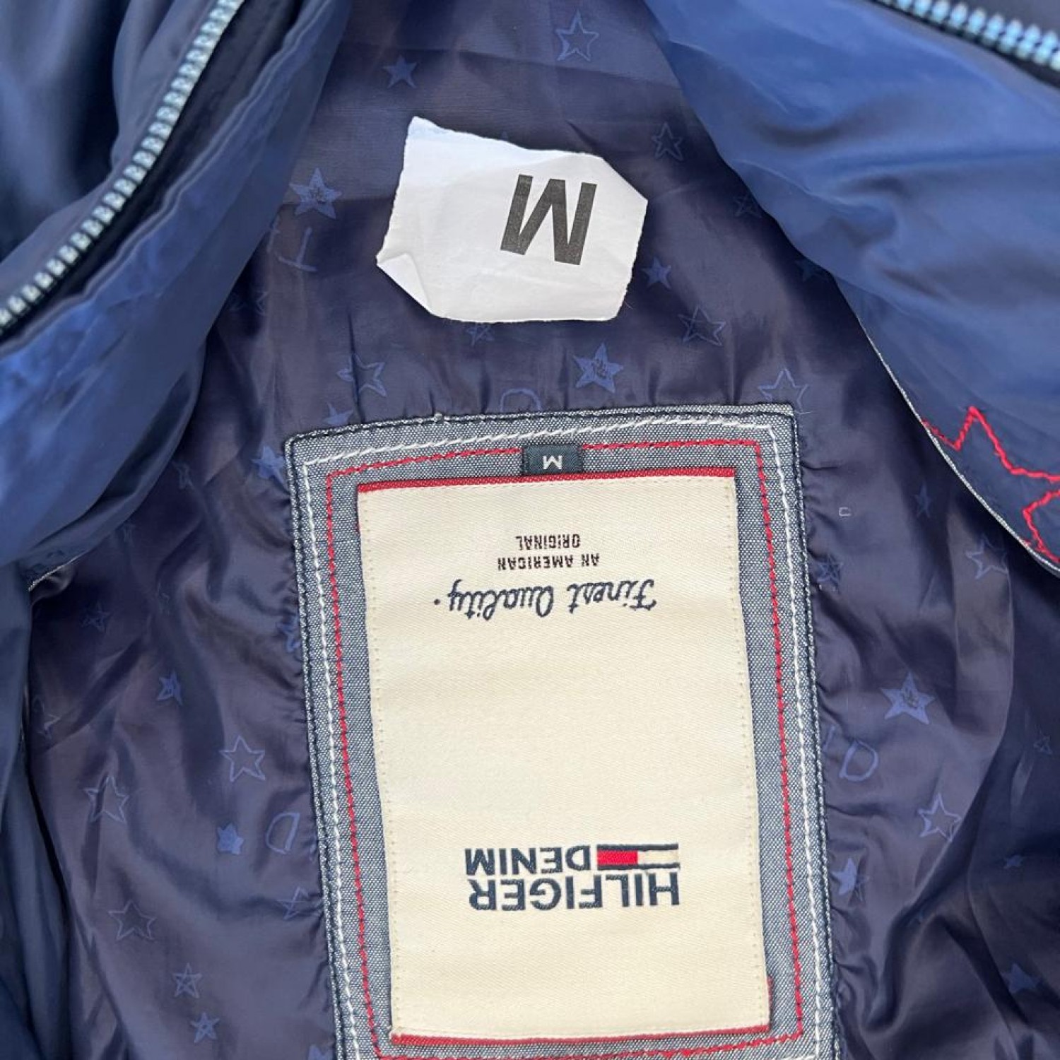 Hilfiger Denim Μπλε Puffer Μπουφάν με Γούνινη Κουκούλα – Μέγεθος M / Pre-Owned