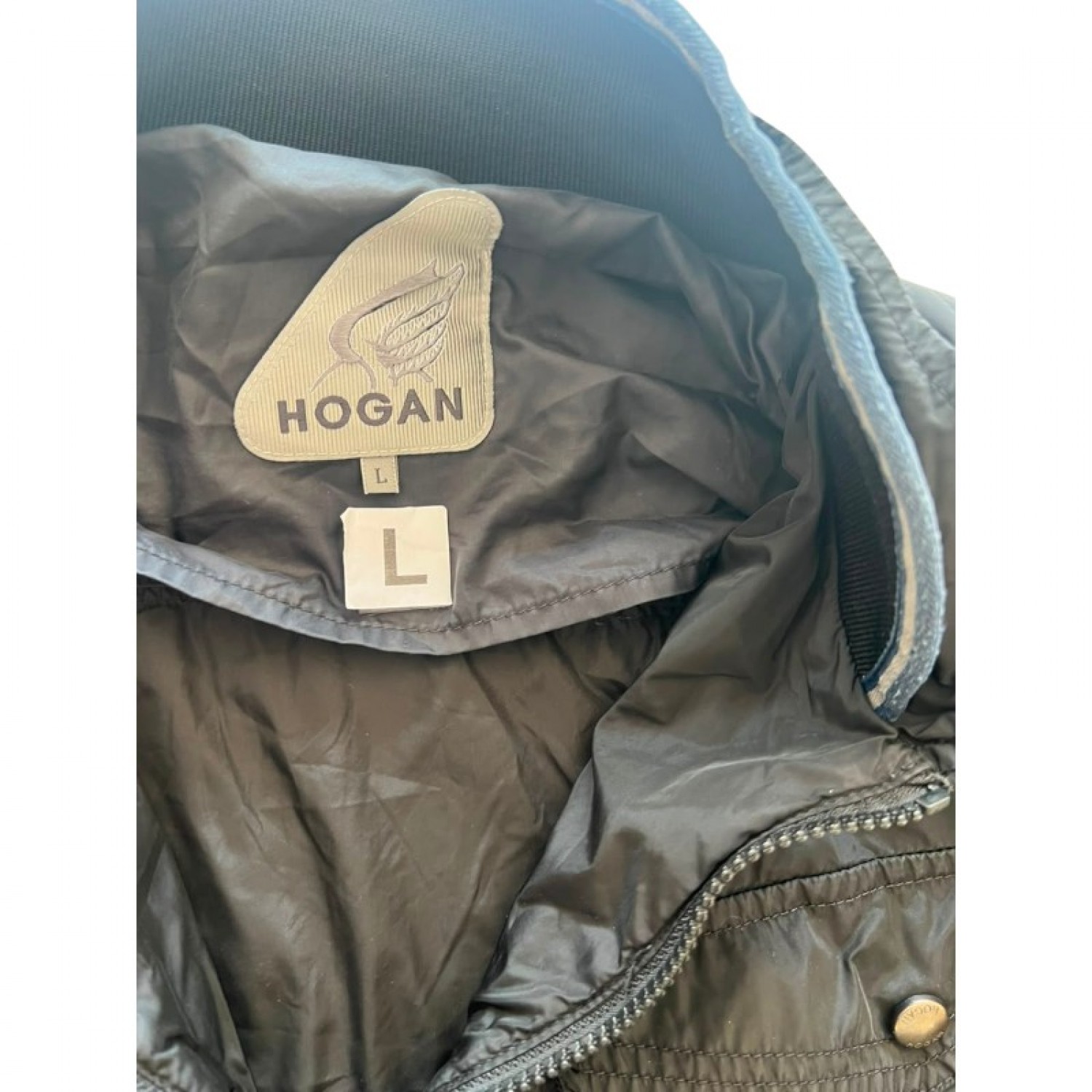 Hogan Μαύρο Ελαφρύ Jacket με Ψηλό Γιακά και Πολλαπλές Τσέπες – Μέγεθος L / Pre-Owned