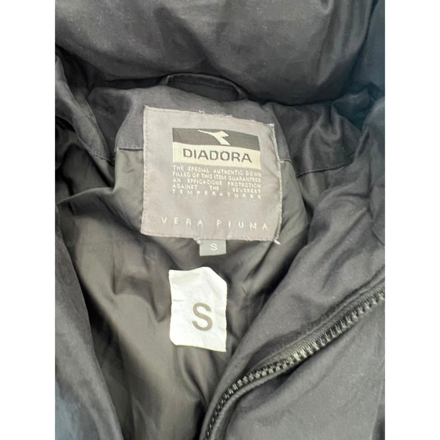 Diadora Μακρύ Μαύρο Puffer Μπουφάν με Κουκούλα – Μέγεθος S / Pre-Owned