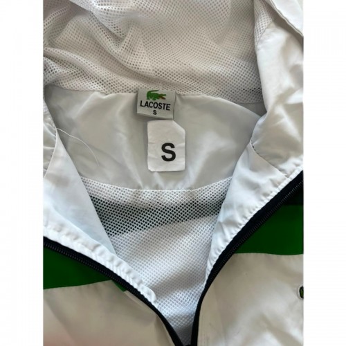 Lacoste Λευκό Αντιανεμικό με Πράσινες Λεπτομέρειες και Κουκούλα – Μέγεθος S / Pre-Owned