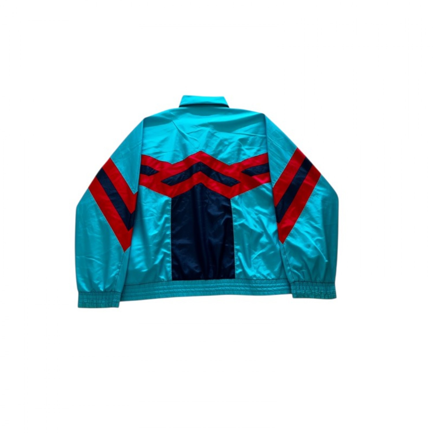Adidas Vintage Τιρκουάζ Αντιανεμικό Track Jacket με Κόκκινα Σχέδια – Μέγεθος XL / Pre-Owned