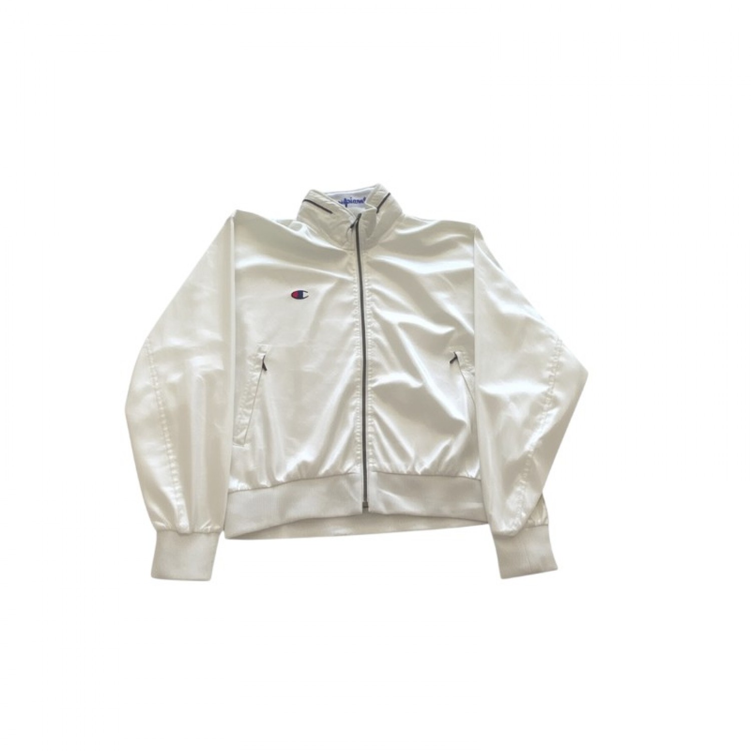 Vintage Champion Λευκό Αντιανεμικό Jacket – Μέγεθος L / Pre-Owned