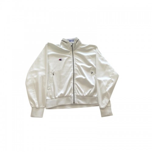Vintage Champion Λευκό Αντιανεμικό Jacket – Μέγεθος L / Pre-Owned