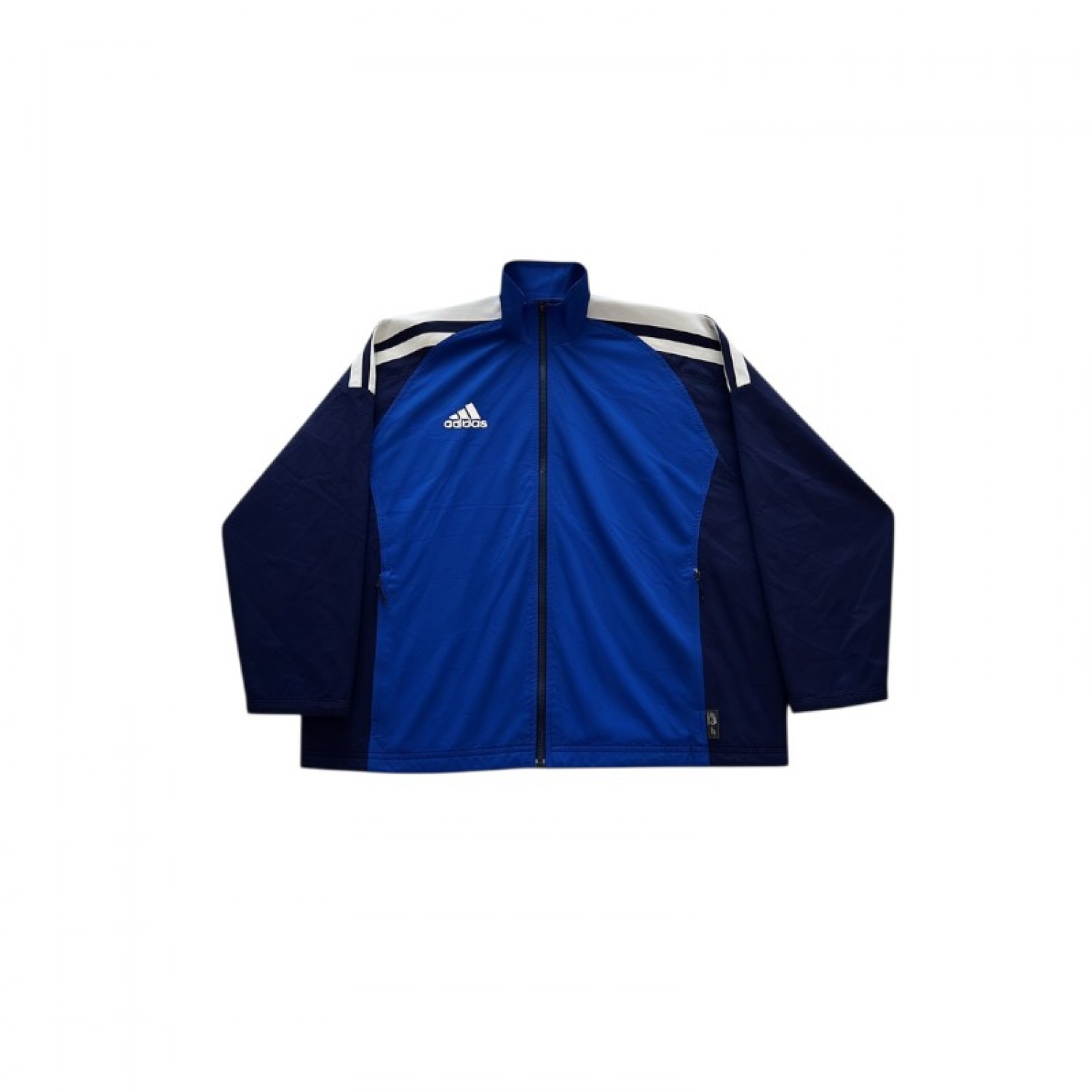 Adidas Μπλε και Navy Αθλητικό Jacket με Λευκές Ρίγες – Μέγεθος M / Pre-Owned