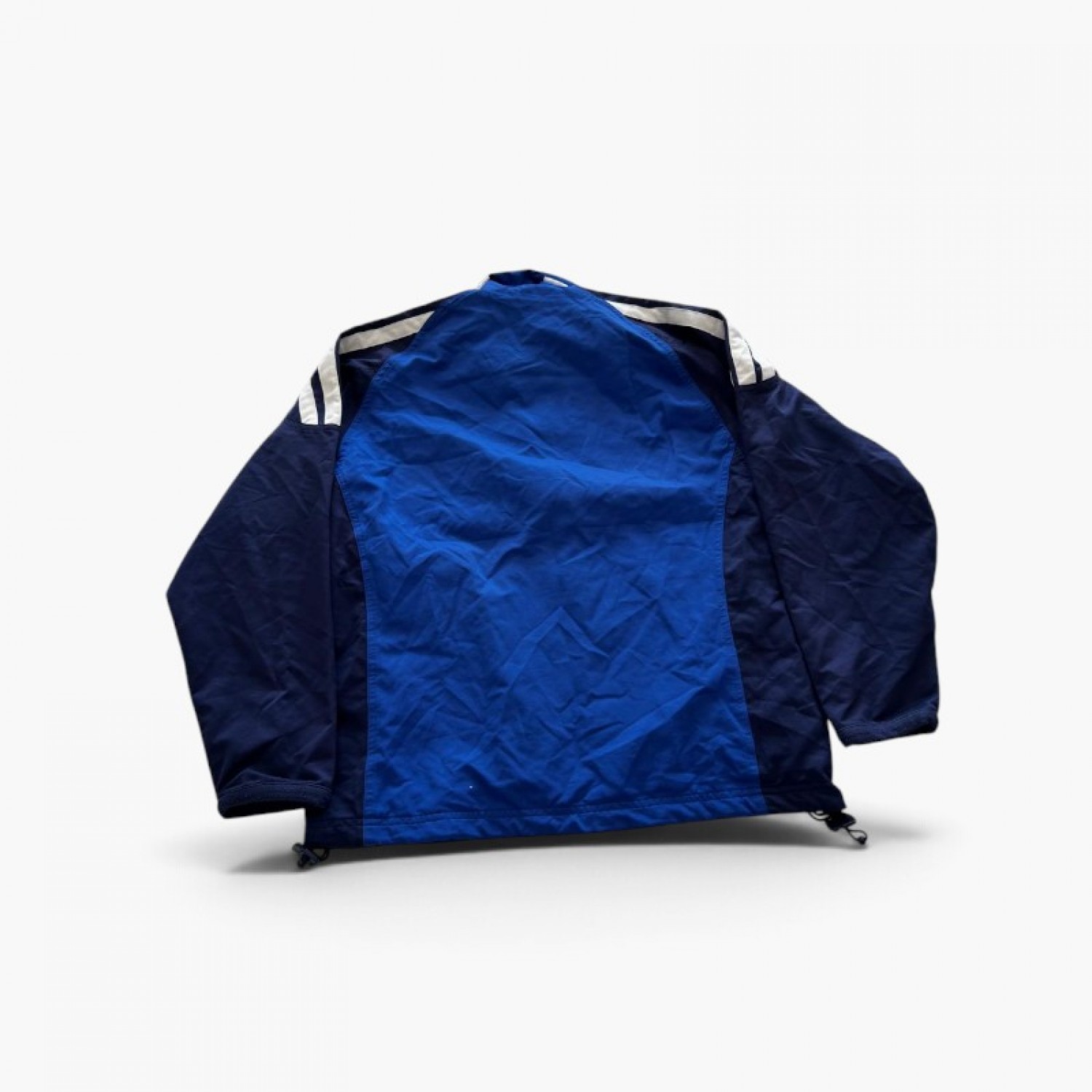 Adidas Μπλε και Navy Αθλητικό Jacket με Λευκές Ρίγες – Μέγεθος M / Pre-Owned