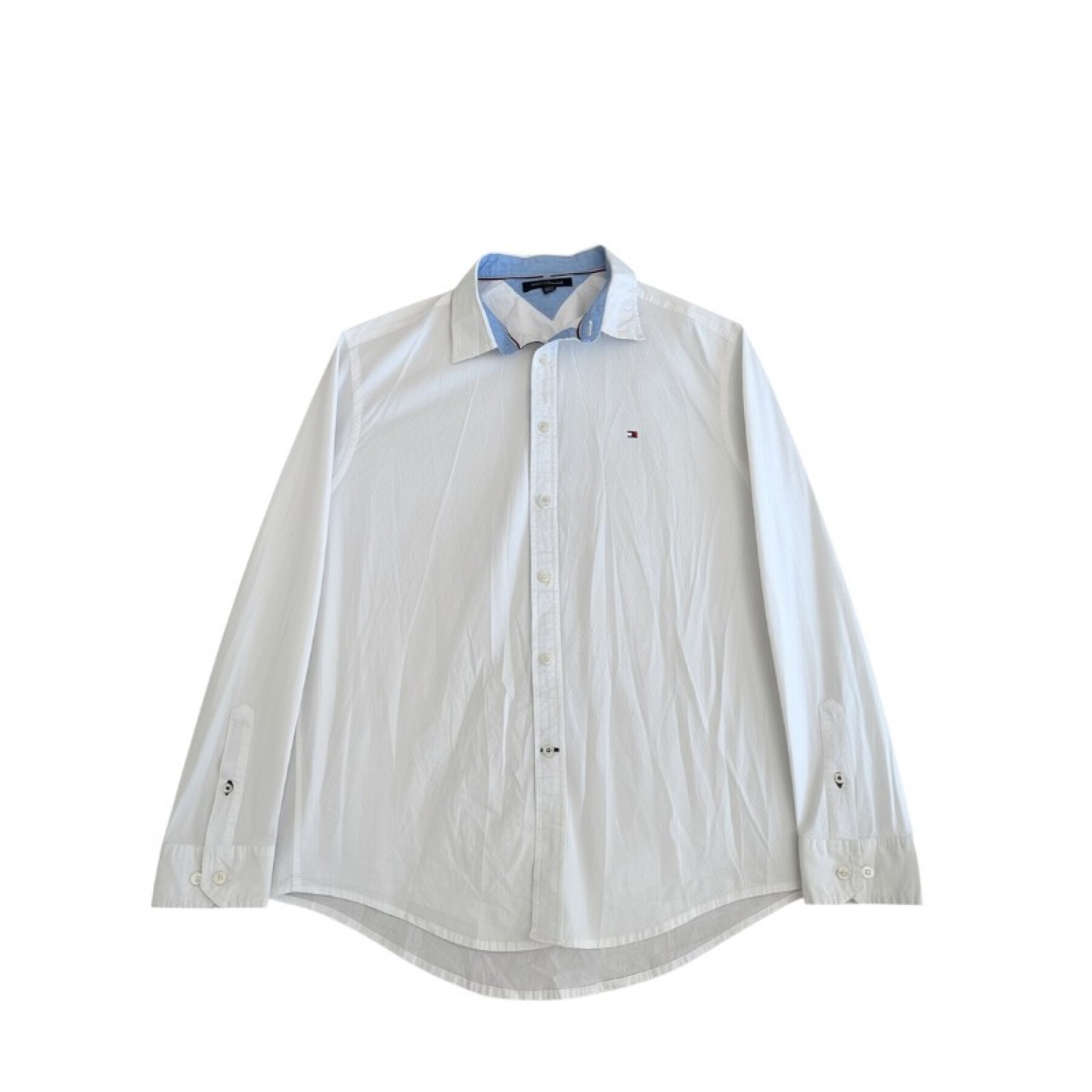 Lacoste Classic Fit Γαλάζιο Μακρυμάνικο Πουκάμισο – Μέγεθος L / 42 / Pre-Owned