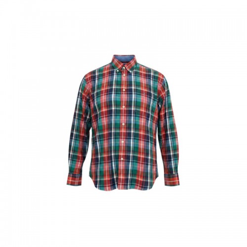 Tommy Hilfiger Classic Fit Καρό Πουκάμισο Κόκκινο–Πράσινο – Μέγεθος XL / Pre-Owned
