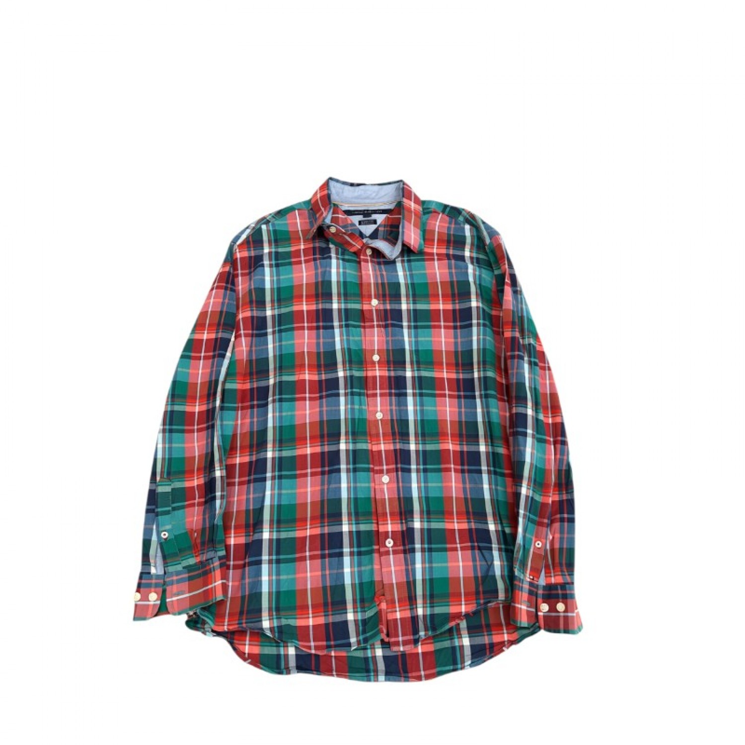 Tommy Hilfiger Classic Fit Καρό Πουκάμισο Κόκκινο–Πράσινο – Μέγεθος XL / Pre-Owned