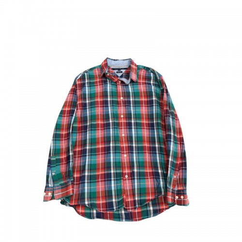 Tommy Hilfiger Classic Fit Καρό Πουκάμισο Κόκκινο–Πράσινο – Μέγεθος XL / Pre-Owned