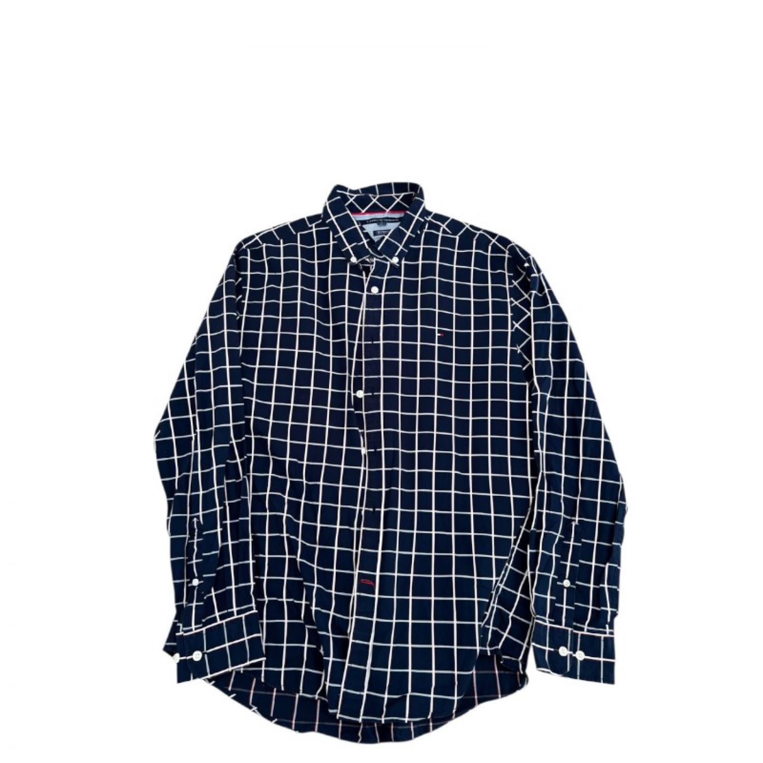Tommy Hilfiger Custom Fit Μπλε Καρό Πουκάμισο – Μέγεθος XL / Pre-Owned