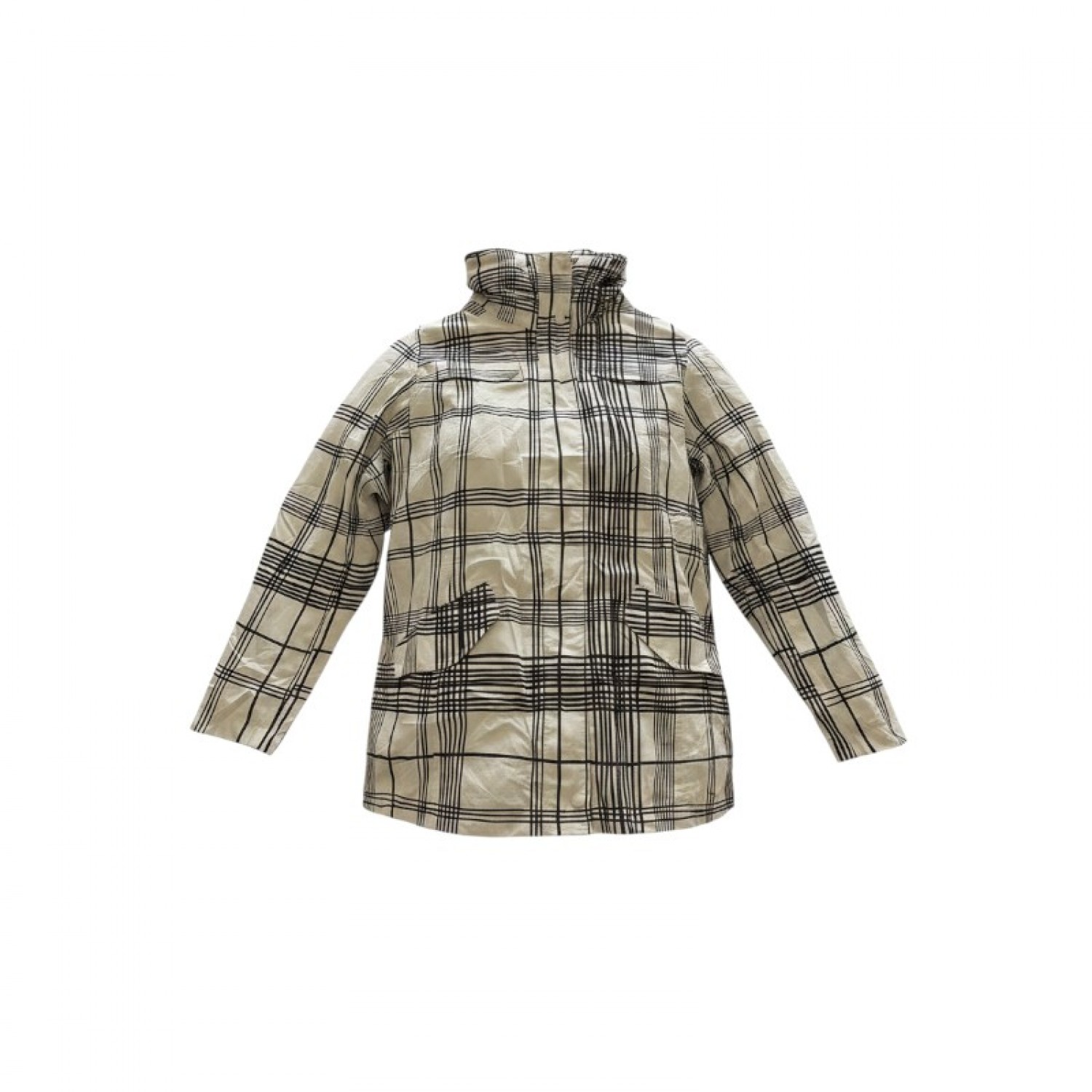 THE NORTH FACE - Beige & Black Checkered High-Collar Jacket / Pre-Owned
