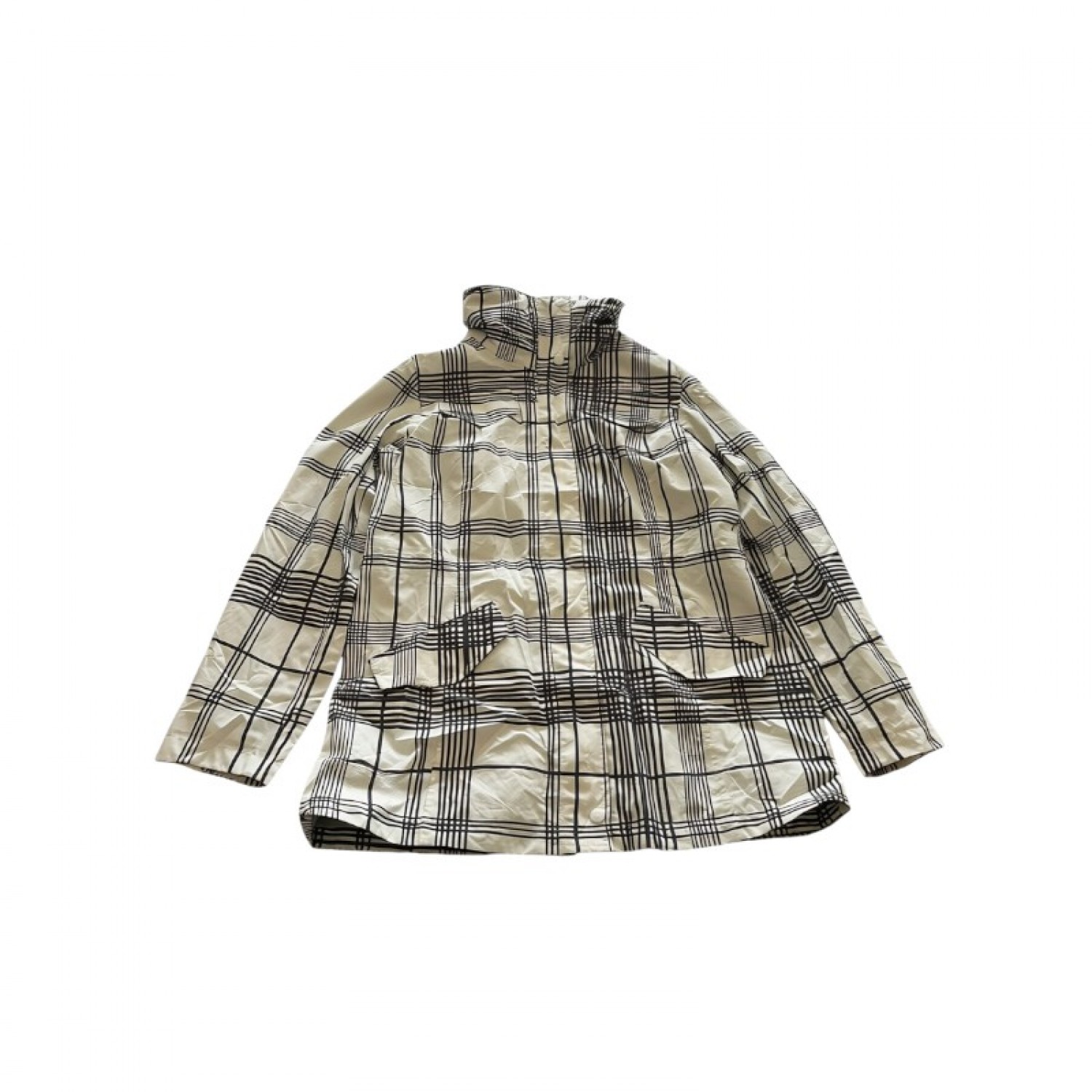 THE NORTH FACE - Beige & Black Checkered High-Collar Jacket / Pre-Owned