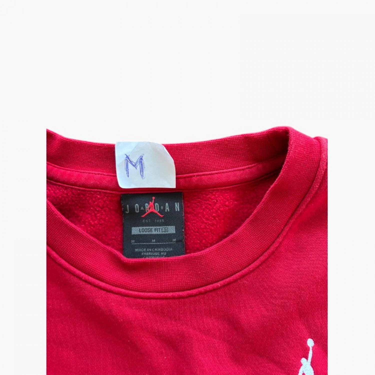 Jordan Κόκκινο Φούτερ Crewneck Loose Fit – Μέγεθος M / Pre-Owned