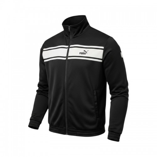 Puma Track Jacket Μαύρη με Λευκή Λωρίδα – Μέγεθος L / Pre-Owned