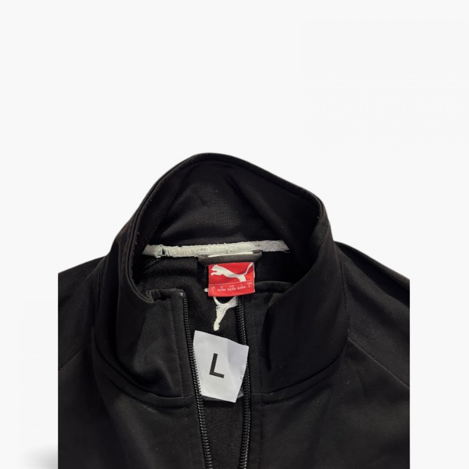Puma Track Jacket Μαύρη με Λευκή Λωρίδα – Μέγεθος L / Pre-Owned