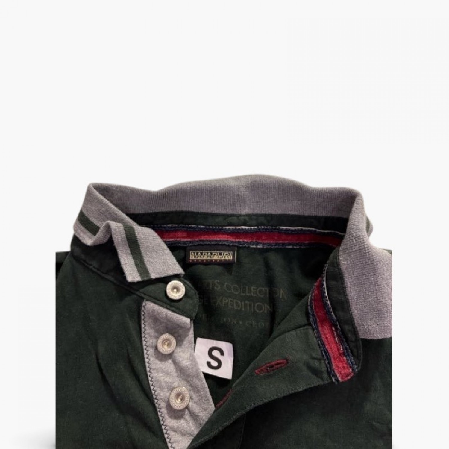 Napapijri Μακρυμάνικο Polo Rugby Πράσινο με Elbow Patches – Μέγεθος S / Pre-Owned