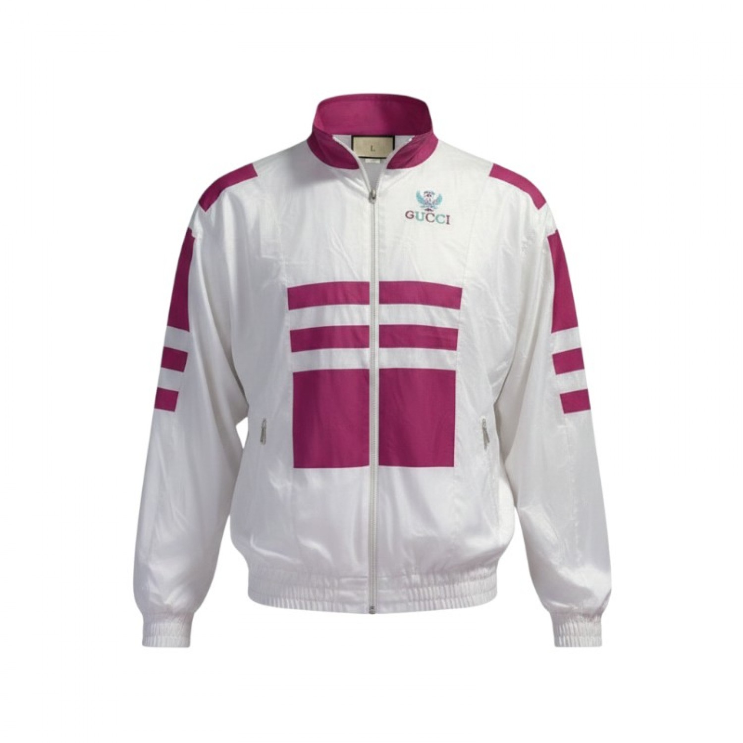 Λευκό/Φούξια Track Jacket με Branding Gucci – Μέγεθος L / Pre-Owned