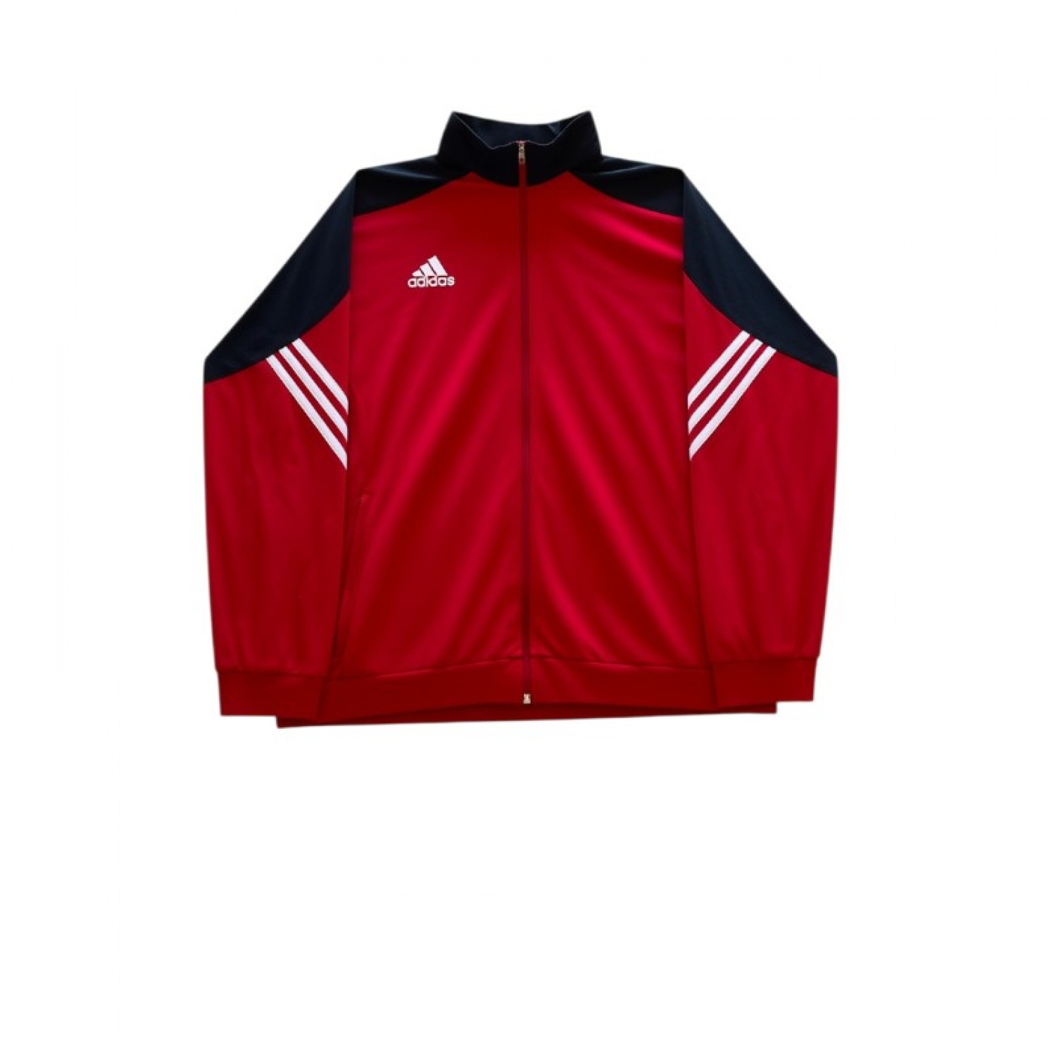 Adidas Κόκκινη Αθλητική Ζακέτα Track με Λευκές Ρίγες – Μέγεθος XL / Pre-Owned