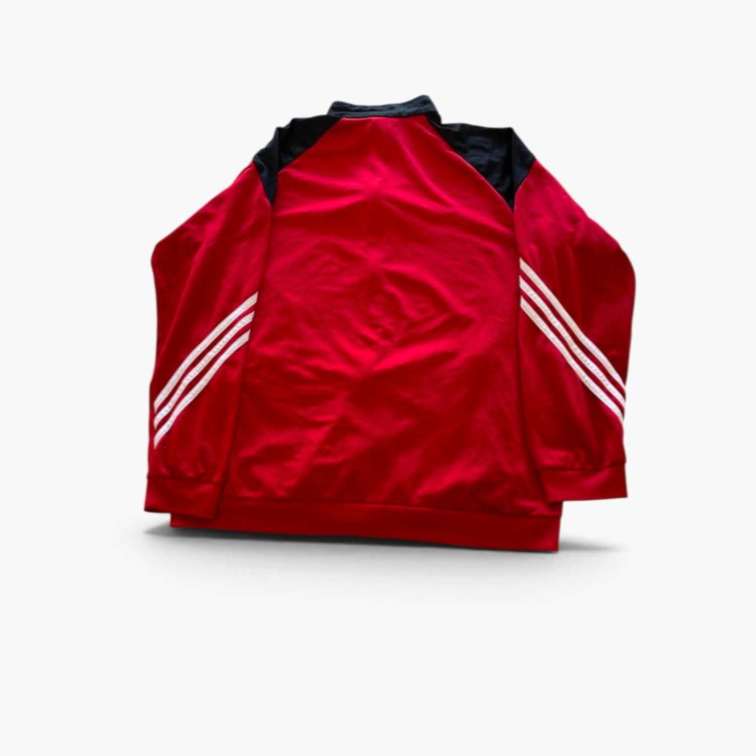 Adidas Κόκκινη Αθλητική Ζακέτα Track με Λευκές Ρίγες – Μέγεθος XL / Pre-Owned