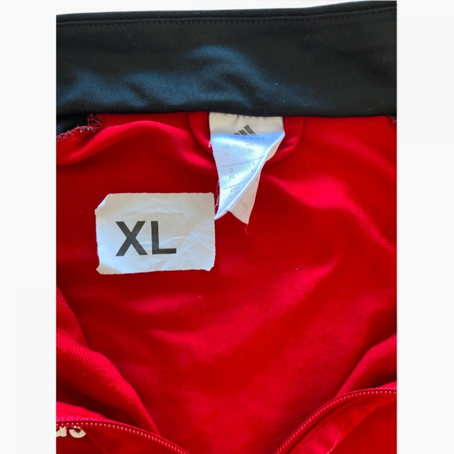 Adidas Κόκκινη Αθλητική Ζακέτα Track με Λευκές Ρίγες – Μέγεθος XL / Pre-Owned