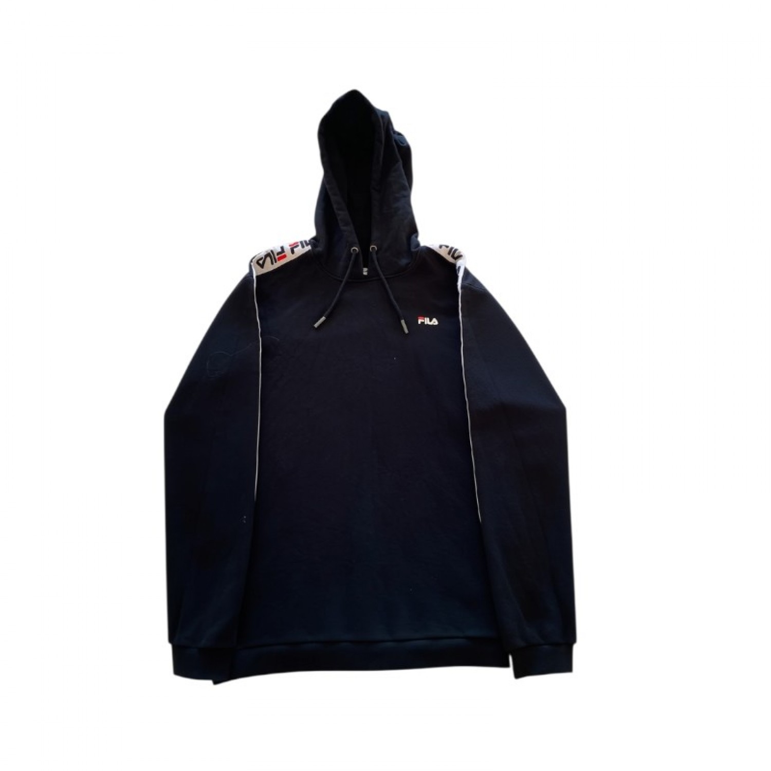 Fila Μαύρο Φούτερ Hoodie με Logo Tape – Μέγεθος M / Pre-Owned
