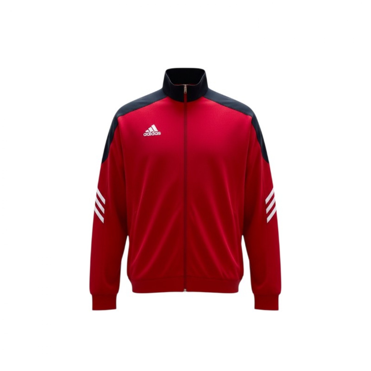 Adidas Κόκκινη Αθλητική Ζακέτα Track με Λευκές Ρίγες – Μέγεθος XL / Pre-Owned