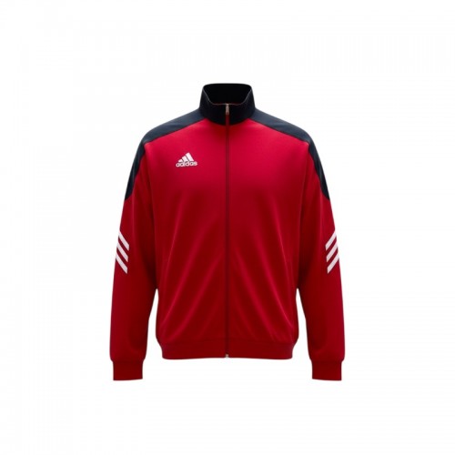 Adidas Κόκκινη Αθλητική Ζακέτα Track με Λευκές Ρίγες – Μέγεθος XL / Pre-Owned