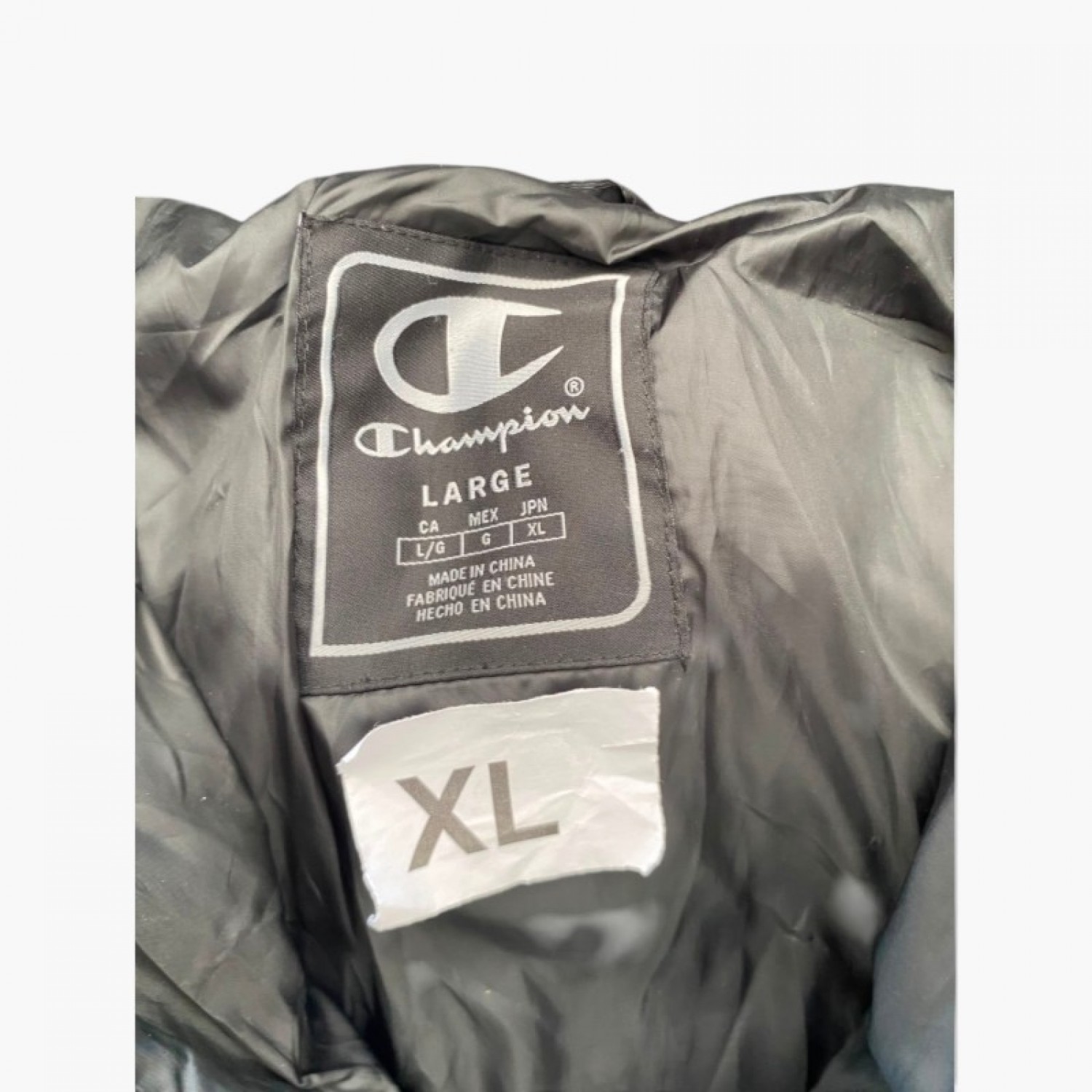 Champion Μαύρο Καπιτονέ Μπουφάν Anorak με Κουκούλα – Μέγεθος XL / Pre-Owned