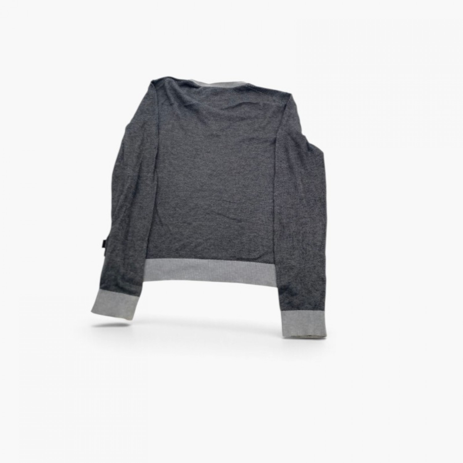 BOSS Γκρι Πλεκτό Πουλόβερ V-Neck με Ανοιχτόχρωμα Τελειώματα – Μέγεθος M / Pre-Owned
