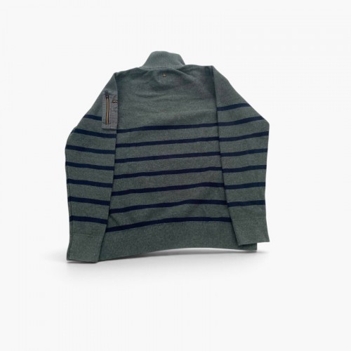 PME Legend Γκρι Ριγέ Πουλόβερ Half-Zip – Μέγεθος M / Pre-Owned