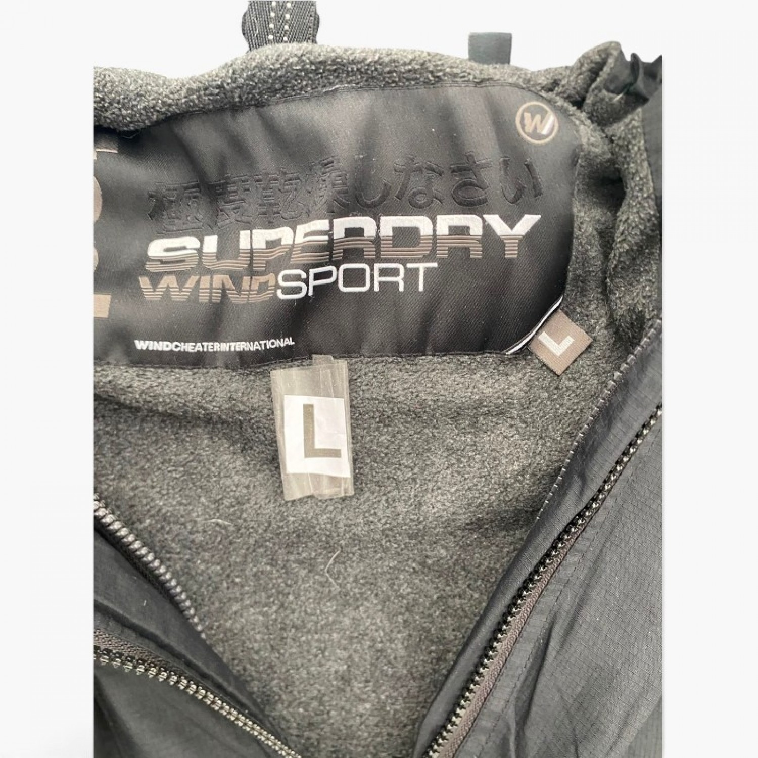 Superdry Wind Sport Μαύρο Μπουφάν με Κουκούλα – Μέγεθος L / Pre-Owned