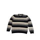 Polo Ralph Lauren Striped V-Neck Πουλόβερ Μαύρο Γκρι Εκρού S / Pre-Owned