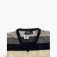 Polo Ralph Lauren Striped V-Neck Πουλόβερ Μαύρο Γκρι Εκρού S / Pre-Owned